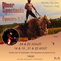 Dîner-Spectacle Équestre & Arts du Feu – Moulin des Arts