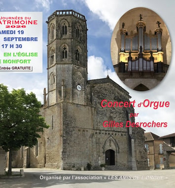 Concert musique classique orgue de 32 Montfort