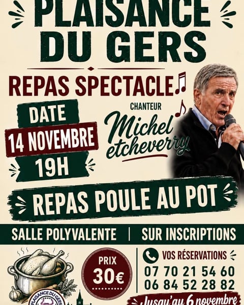 Repas dîner-spectacle avec Michel Etcheverry