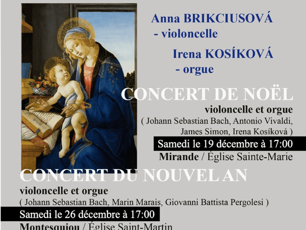 Concert de Noël, violoncelle et orgue